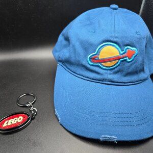 Lego Retro Space Adult Hat Cap & 1958 Logo Spinning Keychain New